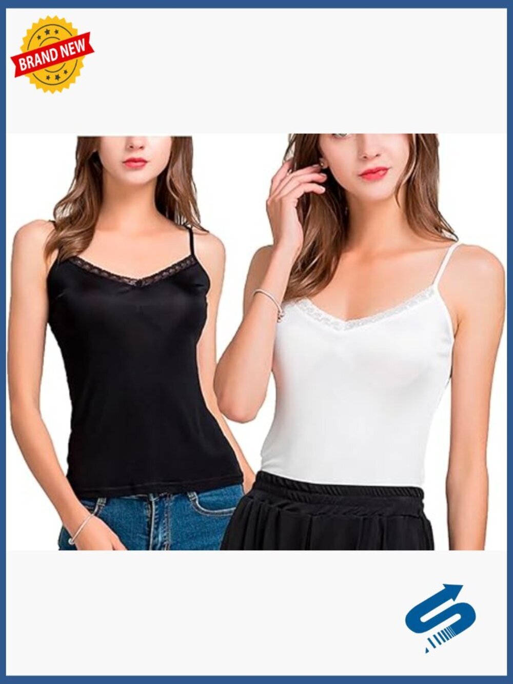 2-Pack Pure Silk Knitted Camisole Tank Top Sleep Wear